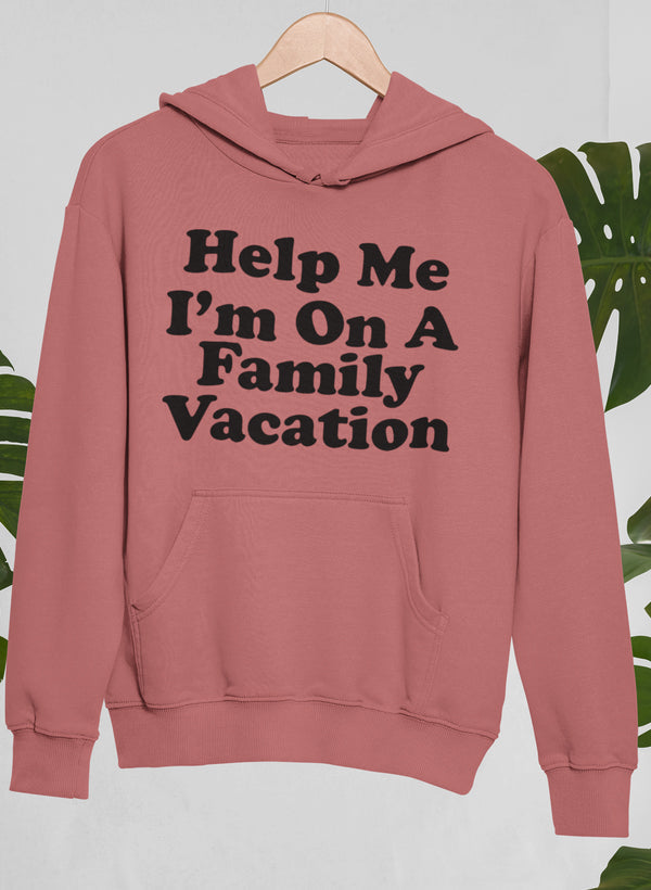 Help Me I'm On A Family Vacation Hoodie shopmerchmallow Virgin Teez - Black Hoodie