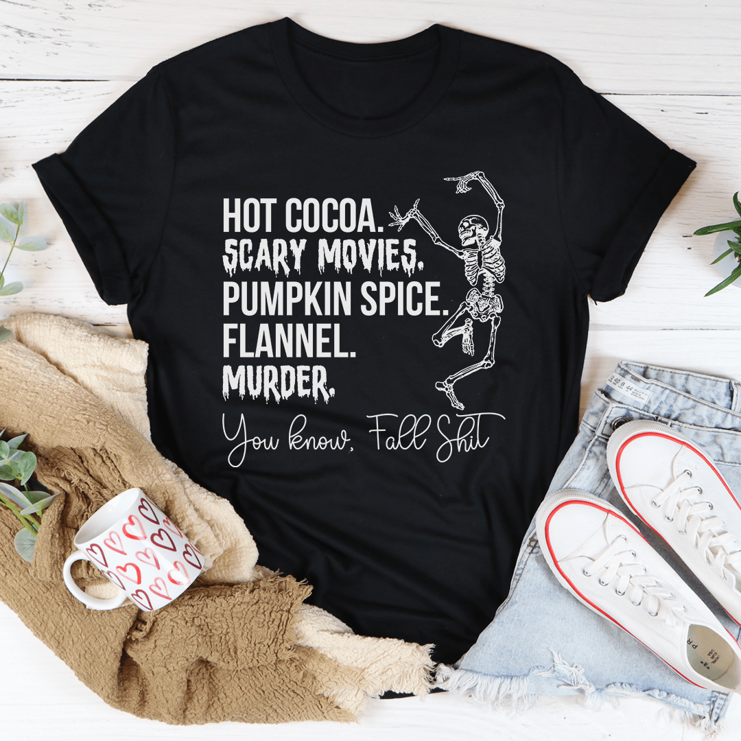 Hot Cocoa Scary Movies Pumpkin Spice Murder T-Shirt shopmerchmallow Hot Cocoa Scary Movies Pumpkin Spice Murder T-Shirt