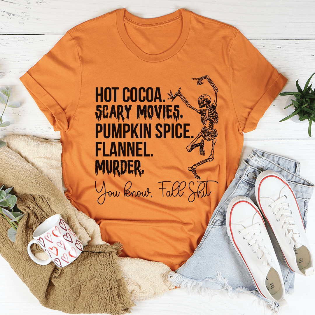 Hot Cocoa Scary Movies Pumpkin Spice Murder T-Shirt shopmerchmallow Hot Cocoa Scary Movies Pumpkin Spice Murder T-Shirt