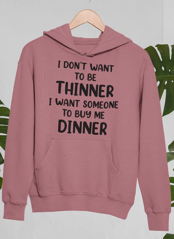I Don't Want To Be Thinner Hoodie shopmerchmallow Virgin Teez - Black Hoodie