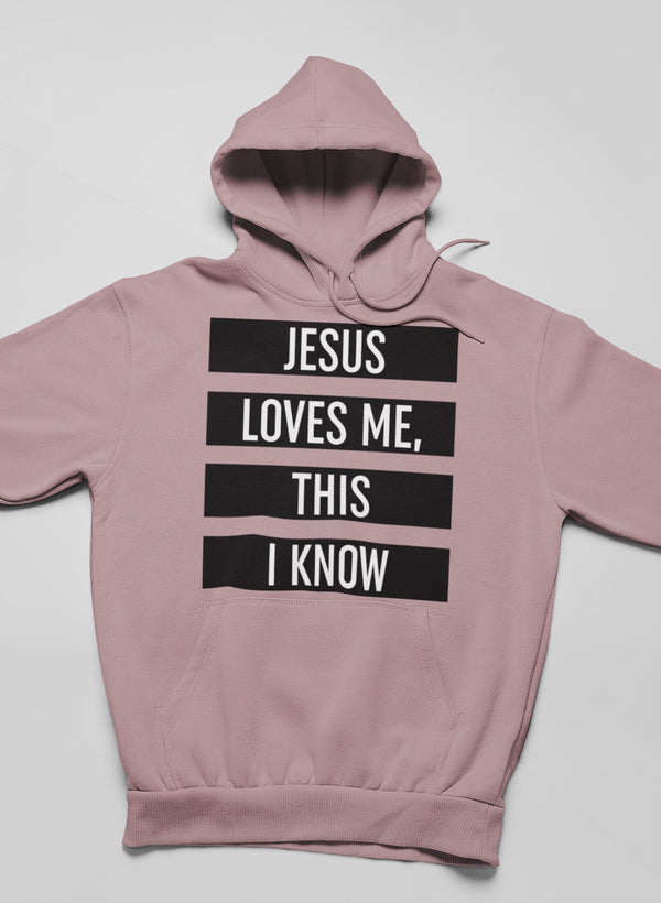 Jesus Loves Me This I Know Hoodie shopmerchmallow Virgin Teez - Black Hoodie