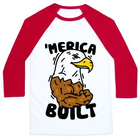 'MERICA BUILT UNISEX CLASSIC BASEBALL TEE shopmerchmallow 'MERICA BUILT UNISEX CLASSIC BASEBALL TEE
