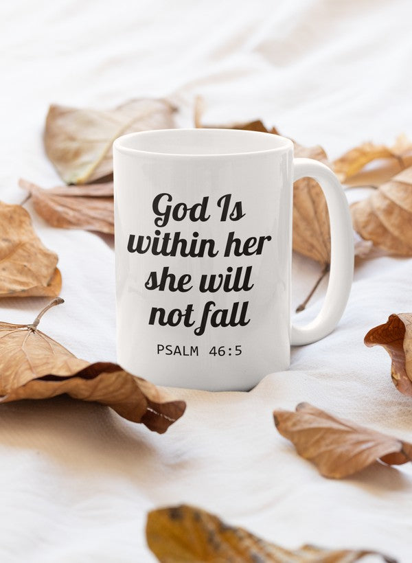 God Is Within Her She Will Not Fall Mug shopmerchmallow Virgin Teez - A Future Wars Story Mug