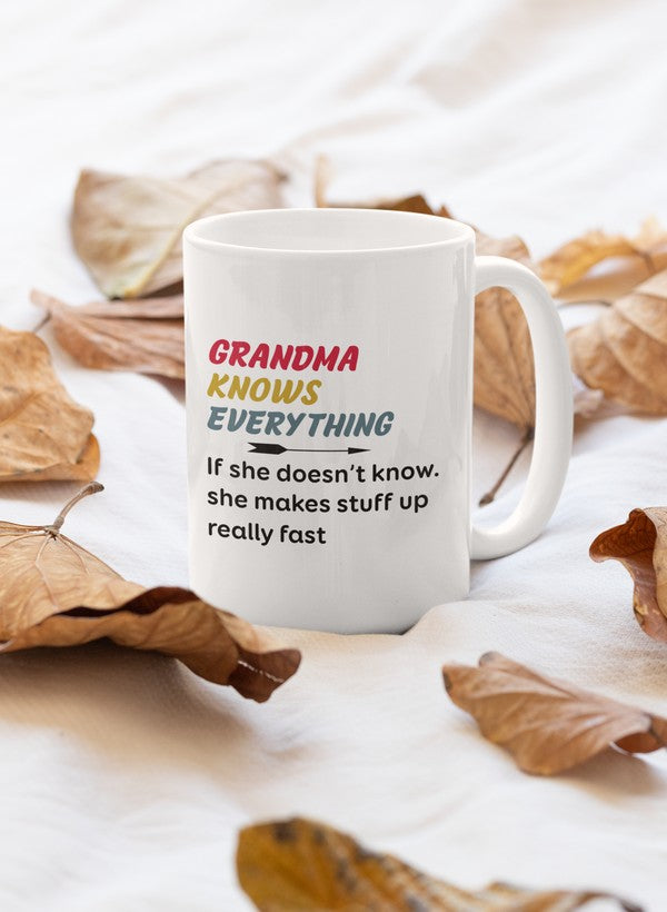 Grandma Knows Everything Mug shopmerchmallow Virgin Teez - A Future Wars Story Mug