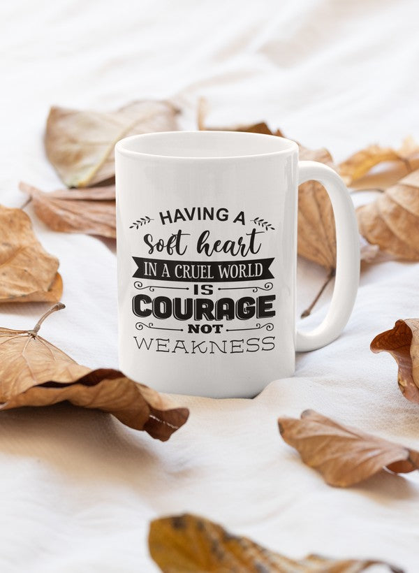 Having A Soft Heart In A Cruel World Mug shopmerchmallow Virgin Teez - A Future Wars Story Mug