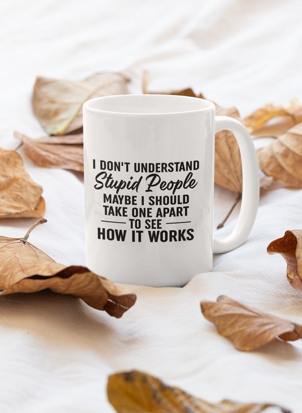 I Don't Understand Stupid People Mug shopmerchmallow Virgin Teez  - A Future Wars Story Mug