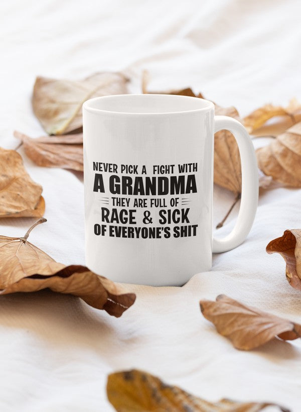 Never Pick A Fight With A Grandma Mug shopmerchmallow Virgin Teez - A Future Wars Story Mug
