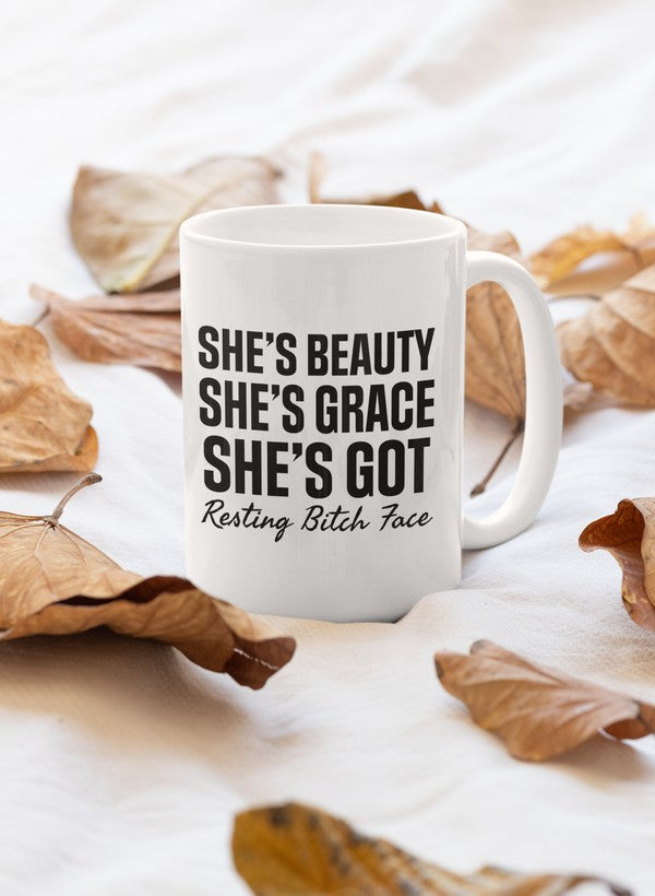 She's Beauty She's Grace Mug shopmerchmallow Virgin Teez - A Future Wars Story Mug