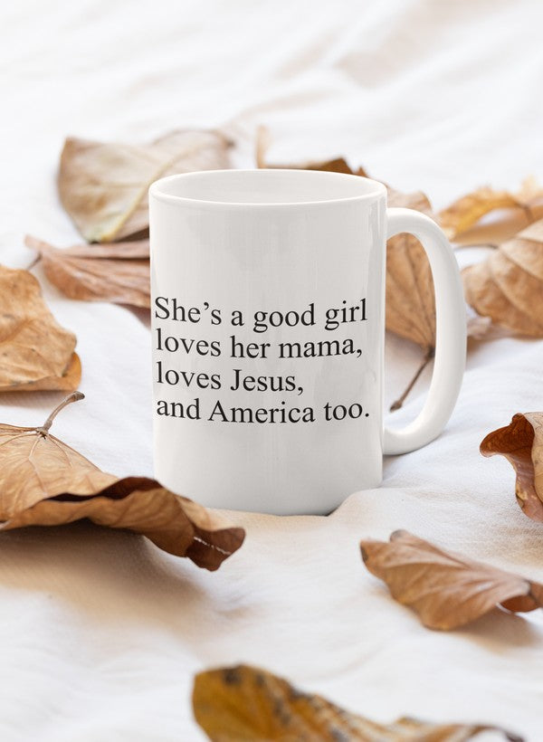 She's A Good Girl Mug shopmerchmallow Virgin Teez - A Future Wars Story Mug