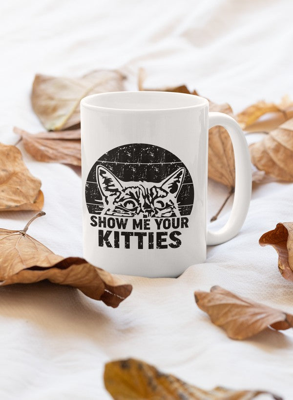 Show Me Your Kitties Mug shopmerchmallow Virgin Teez - A Future Wars Story Mug