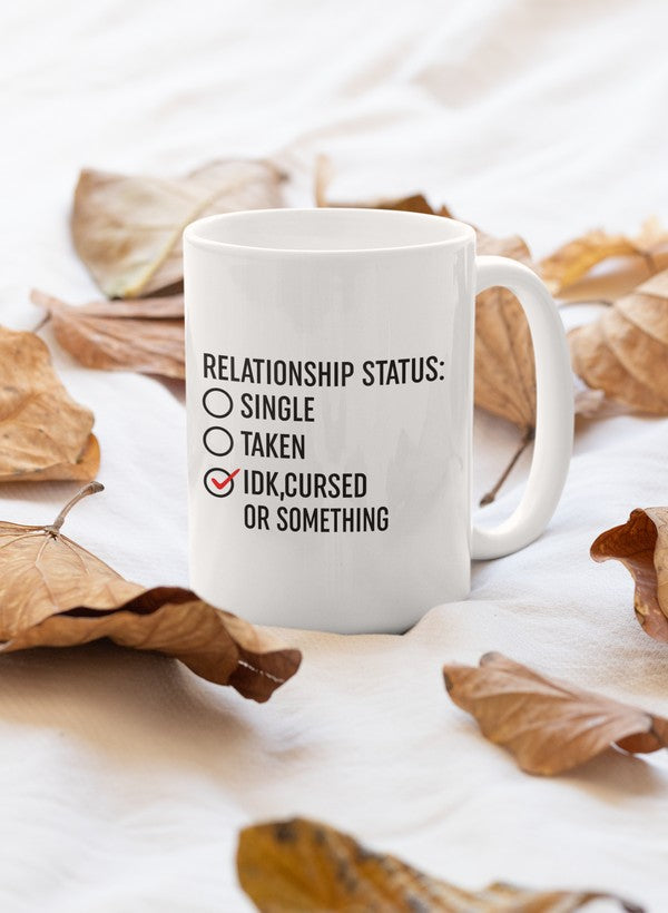 Relationship Status Cursed Or Something Mug shopmerchmallow Virgin Teez - A Future Wars Story Mug