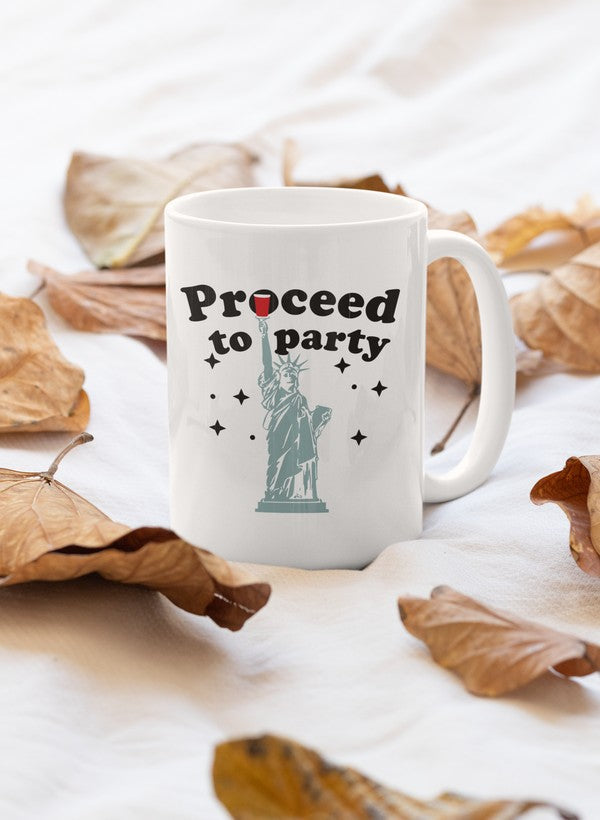 Proceed To Party Mug shopmerchmallow Virgin Teez - A Future Wars Story Mug