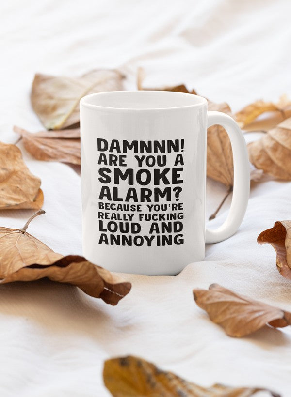 Smoke Alarm Mug shopmerchmallow Virgin Teez - A Future Wars Story Mug