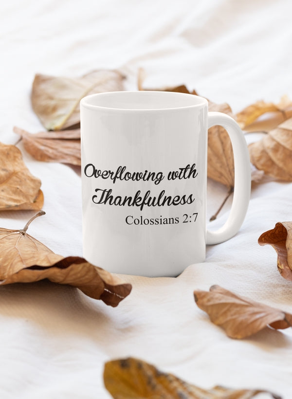 Overflowing With Thankfulness Mug shopmerchmallow Virgin Teez - A Future Wars Story Mug