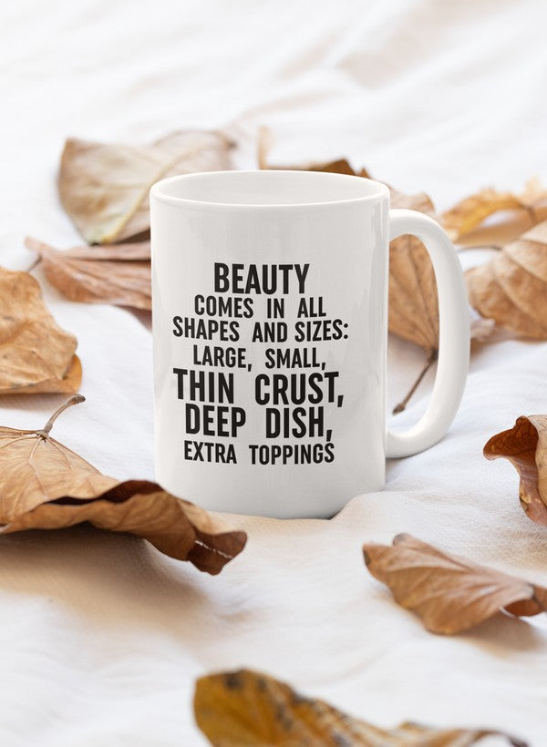 Beauty Comes in All Shapes and Sizes Mug shopmerchmallow Virgin Teez - A Future Wars Story Mug