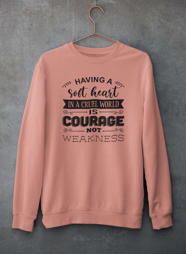 Having A Soft Heart In A Cruel World Sweat Shirt shopmerchmallow Virgin Teez - Black Hoodie