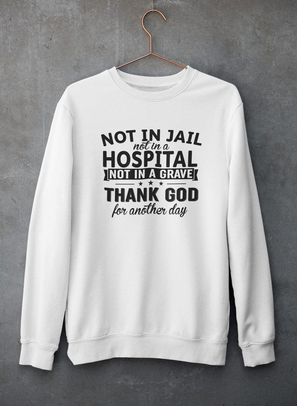 Not In Jail Not In A Hospital Not In A Grave Sweat Shirt shopmerchmallow Virgin Teez - Black Hoodie