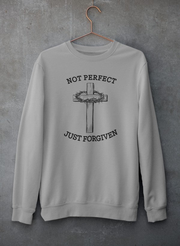 Not Perfect Just Forgiven Sweat Shirt shopmerchmallow Virgin Teez - Black Hoodie