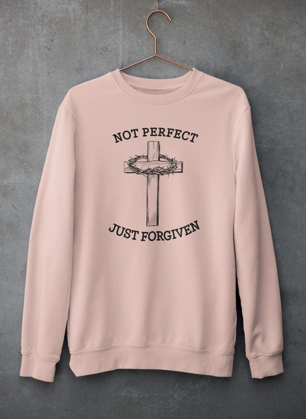 Not Perfect Just Forgiven Sweat Shirt shopmerchmallow Virgin Teez - Black Hoodie