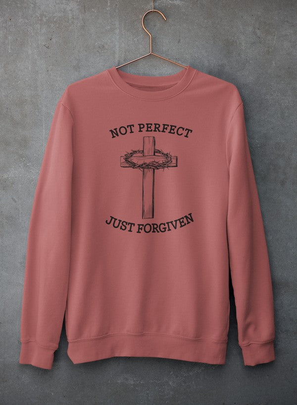 Not Perfect Just Forgiven Sweat Shirt shopmerchmallow Virgin Teez - Black Hoodie