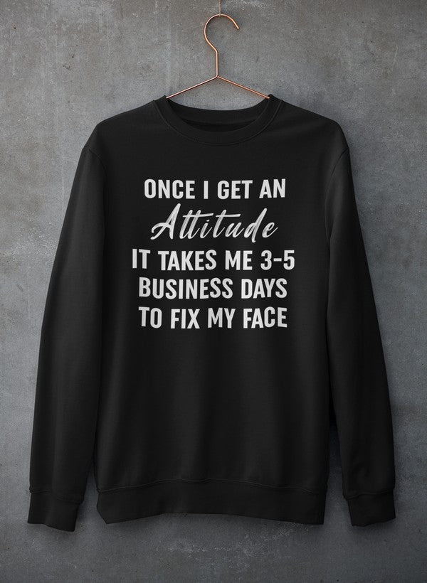 Once I Get An Attitude Sweat Shirt shopmerchmallow Virgin Teez - Black Hoodie