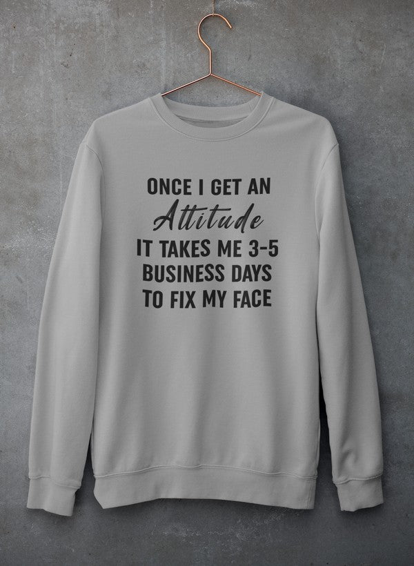 Once I Get An Attitude Sweat Shirt shopmerchmallow Virgin Teez - Black Hoodie