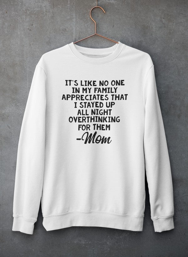 Overthinking Mom Sweat Shirt shopmerchmallow Virgin Teez - Black Hoodie