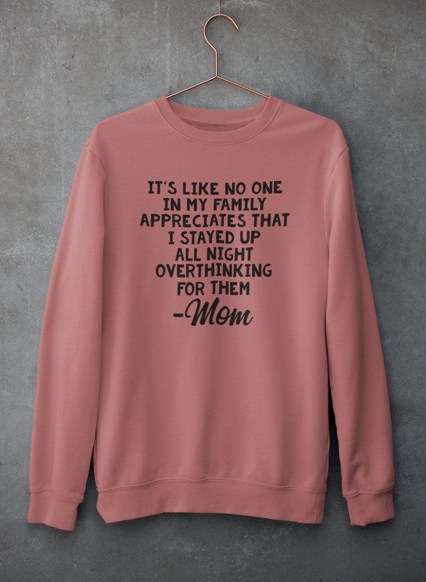 Overthinking Mom Sweat Shirt shopmerchmallow Virgin Teez - Black Hoodie