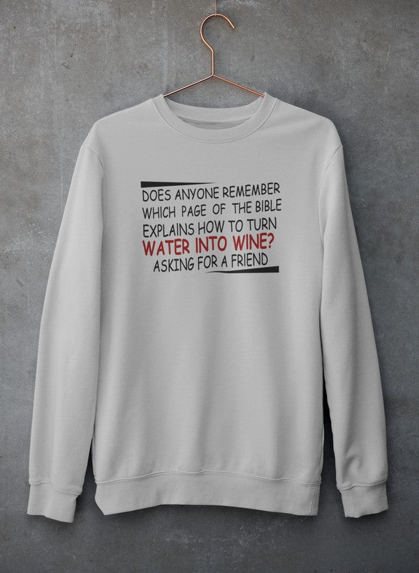 Water Into Wine Sweat Shirt shopmerchmallow Virgin Teez - Black Hoodie
