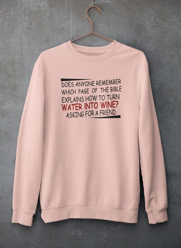 Water Into Wine Sweat Shirt shopmerchmallow Virgin Teez - Black Hoodie