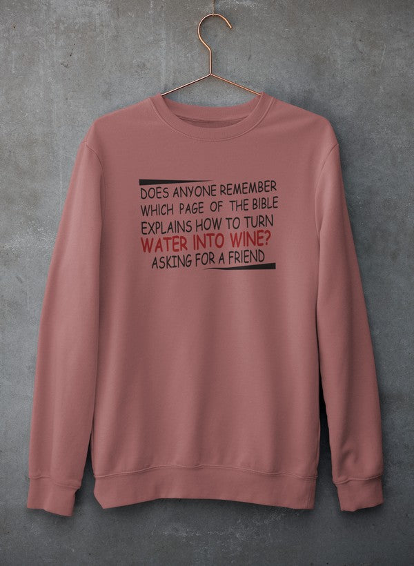 Water Into Wine Sweat Shirt shopmerchmallow Virgin Teez - Black Hoodie