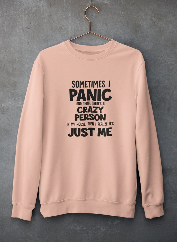 Sometimes I Panic Sweat Shirt shopmerchmallow Virgin Teez - Black Hoodie