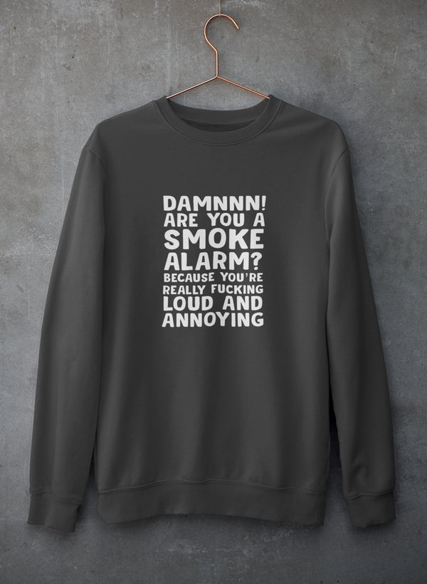 Smoke Alarm Sweat Shirt shopmerchmallow Virgin Teez - Black Hoodie