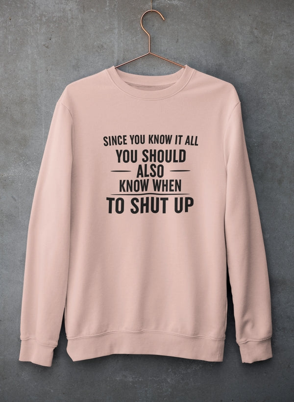 Since You Know It All Sweat Shirt shopmerchmallow Virgin Teez - Black Hoodie