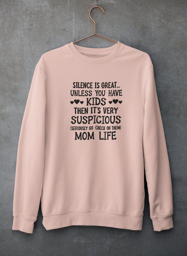 Silence Is Great Unless You Have Kids Sweat Shirt shopmerchmallow Virgin Teez - Black Hoodie