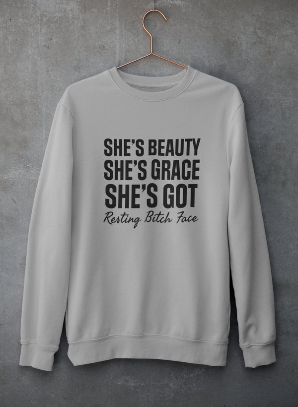 She's Beauty She's Grace Sweat Shirt shopmerchmallow Virgin Teez - Black Hoodie
