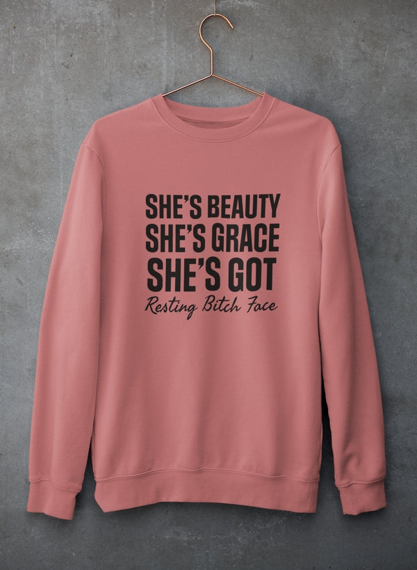 She's Beauty She's Grace Sweat Shirt shopmerchmallow Virgin Teez - Black Hoodie
