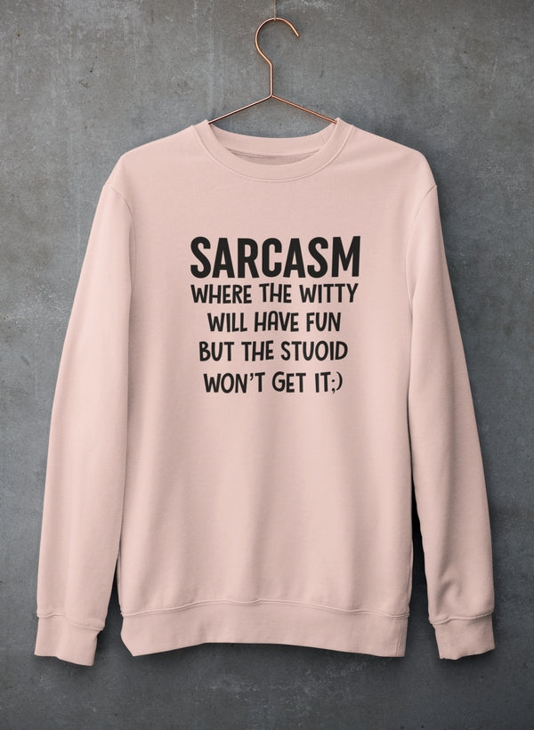 Sarcasm Where The Witty Will Have Fun Sweat Shirt shopmerchmallow Virgin Teez - Black Hoodie