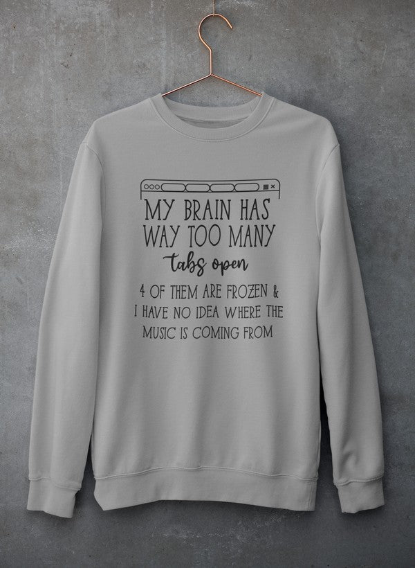 My Brain Has Way Too Many Tabs Open Tee Sweat Shirt shopmerchmallow Virgin Teez - Black Hoodie