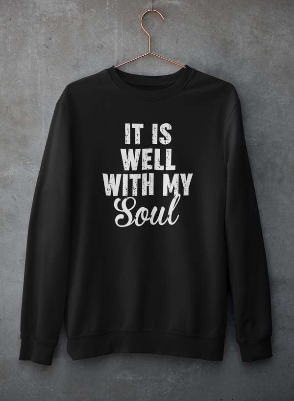 It Is Well With My Soul Sweat Shirt shopmerchmallow Virgin Teez - Black Hoodie