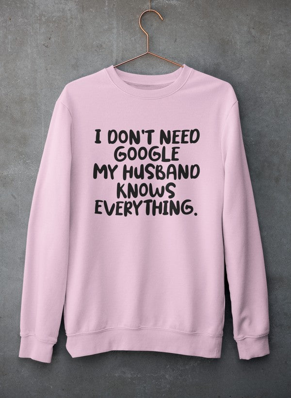 My Husband Knows Everything Sweat Shirt shopmerchmallow Virgin Teez - Black Hoodie