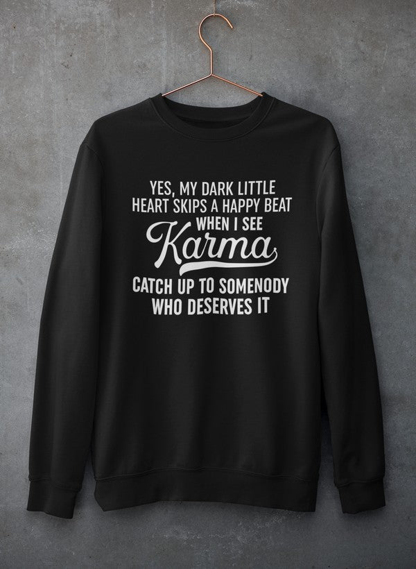 Karma Sweat Shirt shopmerchmallow Virgin Teez - Black Hoodie