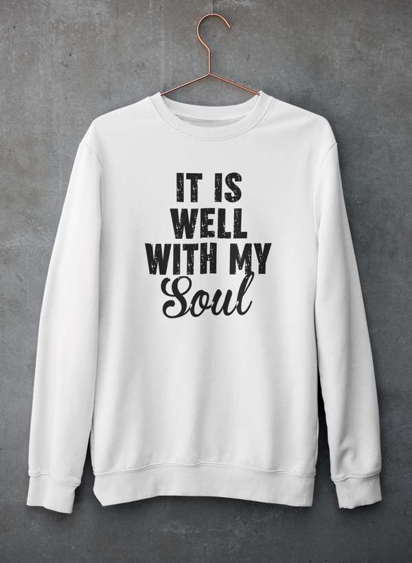It Is Well With My Soul Sweat Shirt shopmerchmallow Virgin Teez - Black Hoodie