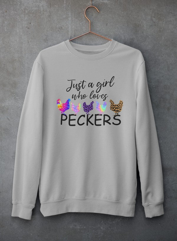 Just A Girl Who Loves Peckers Sweat Shirt shopmerchmallow Virgin Teez - Black Hoodie