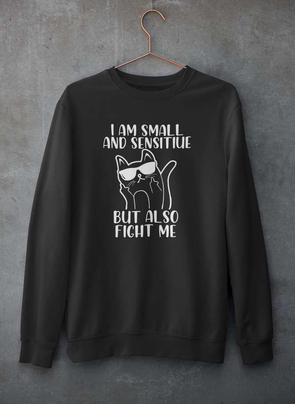 I Am Small And Sensitive Sweat Shirt shopmerchmallow Virgin Teez - Black Hoodie