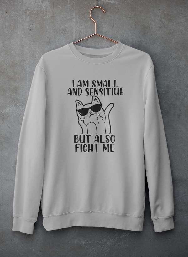 I Am Small And Sensitive Sweat Shirt shopmerchmallow Virgin Teez - Black Hoodie
