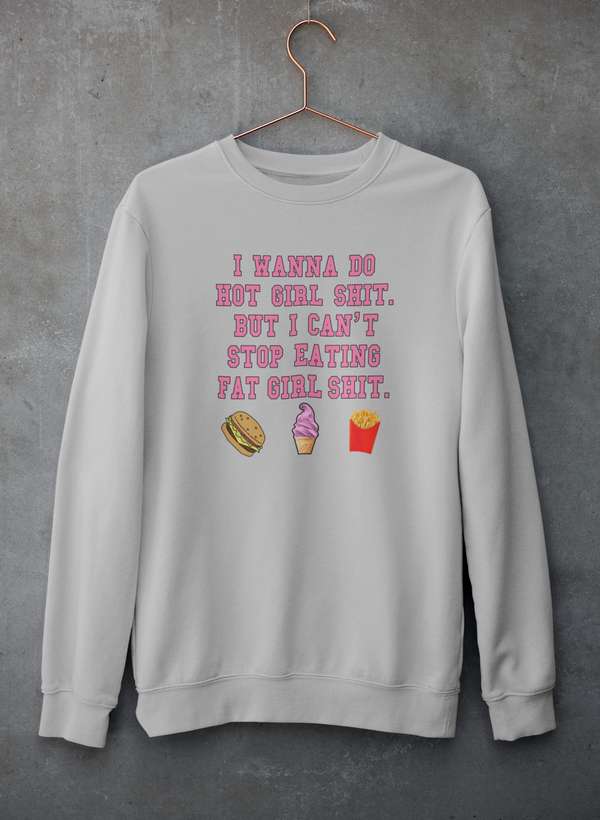 I Can't Stop Eating Sweat Shirt shopmerchmallow Virgin Teez - Black Hoodie