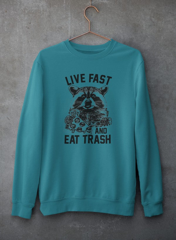 Live Fast And Eat Trash Sweat Shirt shopmerchmallow Virgin Teez - Black Hoodie