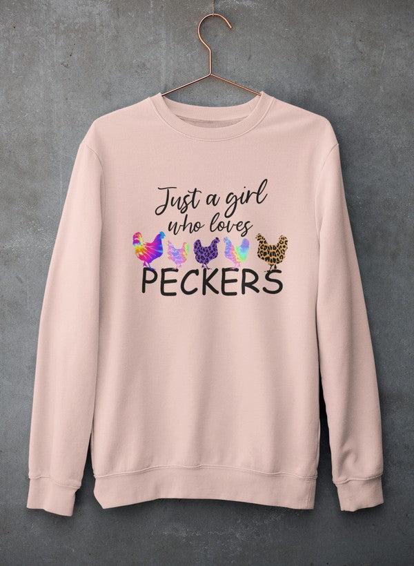Just A Girl Who Loves Peckers Sweat Shirt shopmerchmallow Virgin Teez - Black Hoodie