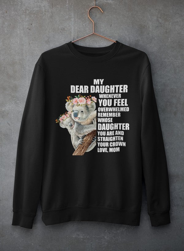 My Dear Daughter Sweat Shirt shopmerchmallow Virgin Teez - Black Hoodie